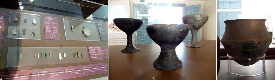 ❸ Tulipa S. II a.c. Cerro Negro de Ugéjar. ❹ m. ❺ m. Observamos las cerámicas argáricas en las salas 4 y 4 de las cuales, las piezas las expuestas no llevan decoración.