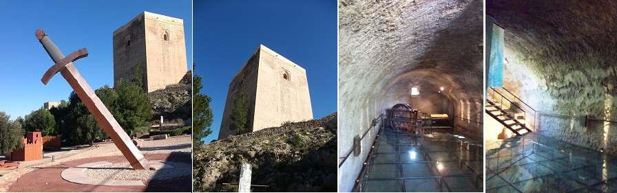 ❷ Torre Alfonsina. ❸ Este aljibe tiene 9.95 m por 2,85 de ancho y podía almacenar 33.000 litros de agua. ❹ Es de una sola nave con bóveda de cañón y construido de argamasa.