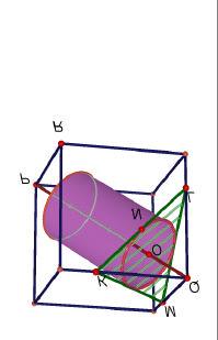 Problema 1 Determineu les dimensions d un cilindre de volum màxim inscrit en un cub d aresta a tal que l eix del cilindre siga una diagonal del cub Siga el cub d aresta PR a Siga la diagonal PQ a eix