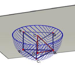 Problema En una semiesfera de radi R s ha inscrit un un prisma regular triangular tal que una de les bases pertany al cercle major de la semiesfera i l altra base pertany a l esfera Determineu l
