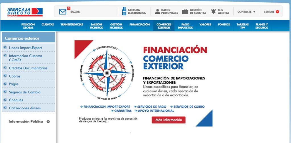 COMERCIO EXTERIOR Acceda a información de las Cuentas de Cobros y Pagos Nacionales / Internacionales (Cuentas COMEX): Conozca el tipo de riesgo generado por las operaciones de comercio exterior