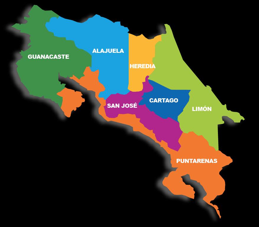 Datos Generales DATOS GENERALES Costa Rica División Territorial: 7 provincias Población total: 4,8 Millones Extensión territorial: 51.100 km 2 PIB per cápita: $10.