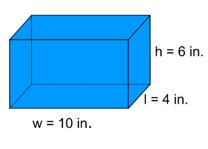 37. Qué conjunto de dimensiones tiene el mismo volumen que la primera combinación de un prisma rectangular?