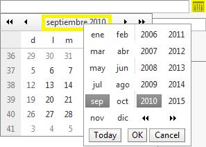 Para indicar la fecha de nacimiento puede pulsar el ícono de calendario y para llegar a la fecha de forma más rápida dé clic en el mes y se abrirá una nueva vista