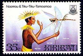 1981 : Mariposa de 1979 sobresellada para correo oficial O.K.G.S., con marca de agua (Scott : O 12). Lepidoptera : Nymphalidae : Hypolimnas bolina elliciana.