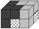 27) Julián construyó un paralelepípedo usando tres cuerpos construidos con 4 cubos pequeños. Observa el paralelepípedo y dos de los cuerpos. Cuál de los siguientes es el tercer cuerpo?
