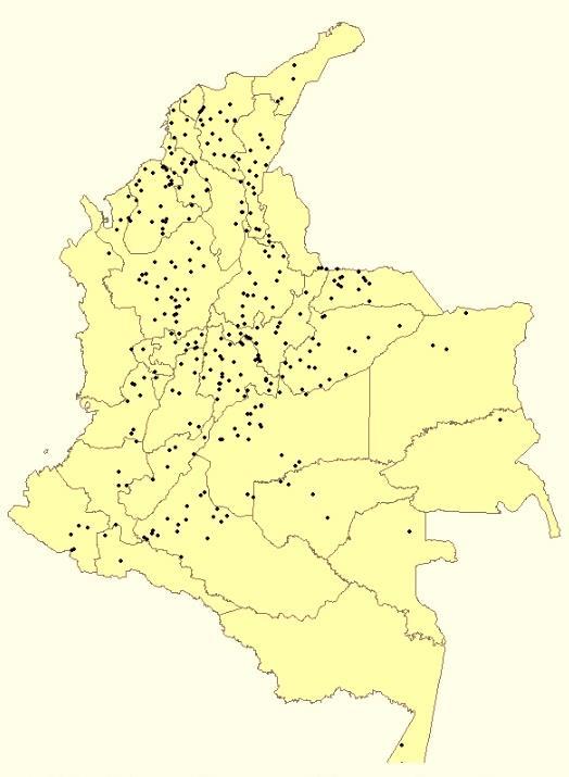 RESULTADOS Mapa distribución geográfica de los predios que participaron en el muestreo.