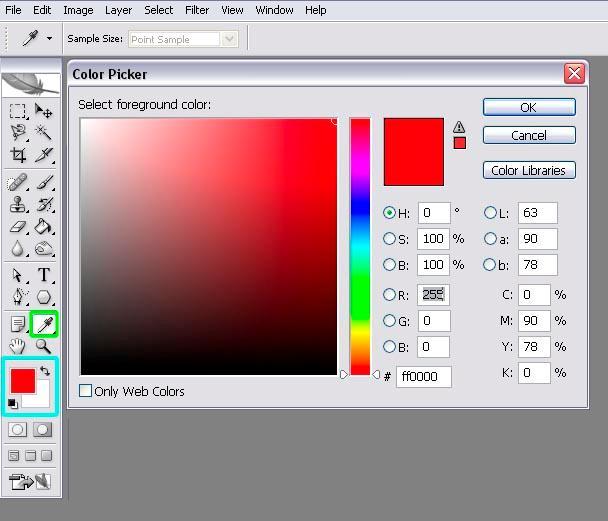 Selector de Colores El selector de colores nos permite escoger que color usar con la herramienta Pincel.