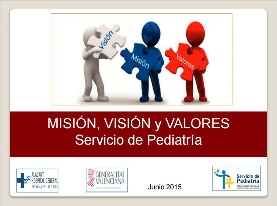 Misión, visión y valores Disponible en la web: