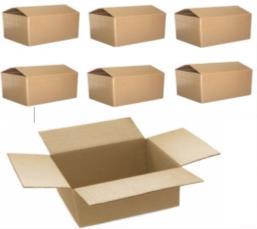- En una paleta de 100x100x1,00 cm entran 15 cajas de cartón corrugado con una altura de 4 pisos, dando un total de 60 cajas por paleta y 480