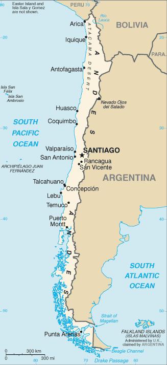 2.2.1.1 Macrosegmentación Figura N 22: Mapa de Chile Fuente: Google Chile está ubicado en el extremo suroeste de América del Sur. Se extiende a lo largo de más de 4200 Km.