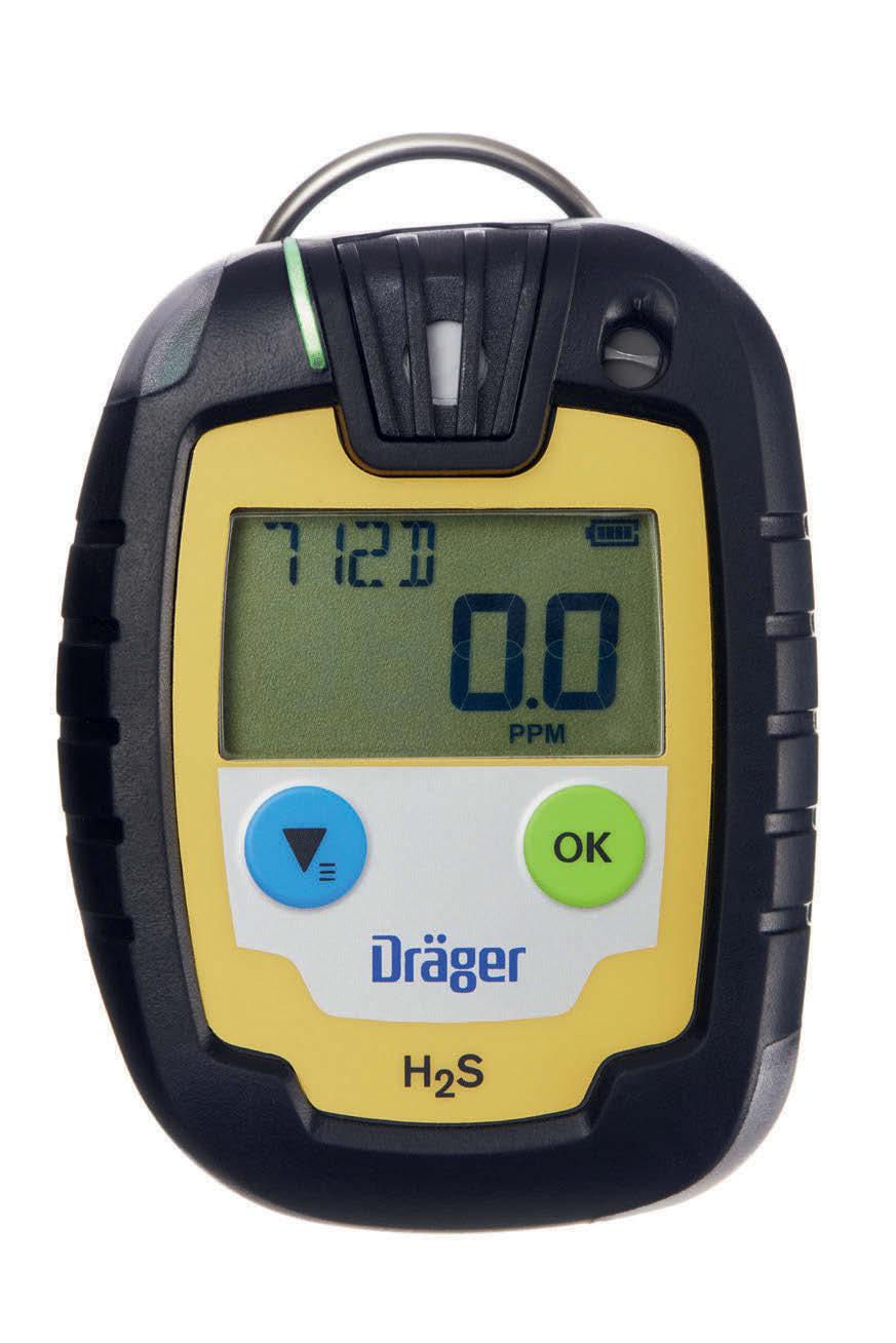 Dräger Pac 6000 Equipo de detección monogas El Dräger Pac 6000, dispositivo personal desechable de detección monogás, mide con fiabilidad y precisión las concentraciones de CO, H 2 S, SO 2 u O 2,