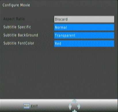 11.3 Configuración de películas (1) Pulse los botones [CH-/CH+] para mover el cursor y [OK] para acceder al menú de Configuración de películas.