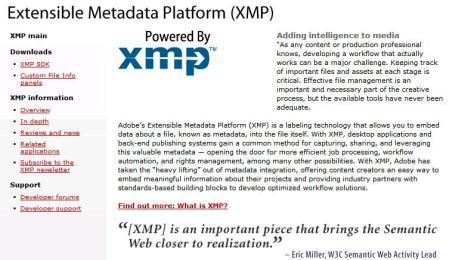 Aplicaciones de RDF XMP DBPedia Adobe XMP (extensible Metadata Platform) Incluir meta-información en ficheros multimedia: imágenes, vídeos, etc.
