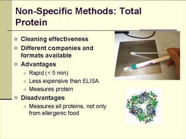 Métodos alternativos indirectos Proteínas Totales Mide efectividad en la limpieza Es rápido