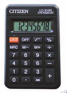 LC-110NPK FUCSIA LC-110N Calculadora de bolsillo de 8 dígitos. Pequeña en tamaño, muy ligera. Colores muy atractivos. Suma y resta de memoria.