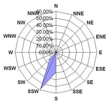 Parámetro A-01 (ug/m 3 ) Humedad (%) 49.50 Velocidad del viento (m/s) 6.1 8.5 Dirección del viento SSO - S Figura Nº 4.3: Rosa de Vientos P.E. Cupisnique (10.03.09 11.03.09) d.