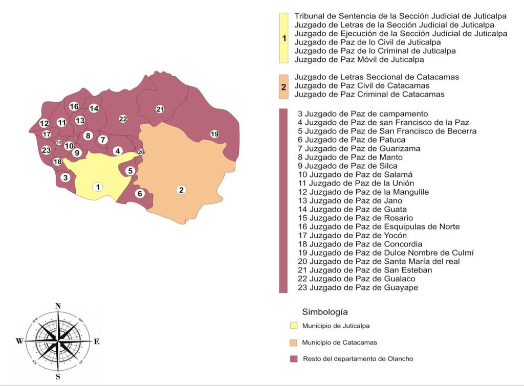 Mapa Jurisdiccional del departamento de Olancho CENTRO