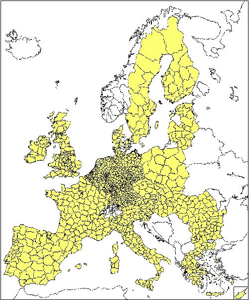 de nivel NUTS 3 en Alemania, Bélgica, Austria, el Reino Unido y Grecia cuyas poblaciones no llegan a 50.000.