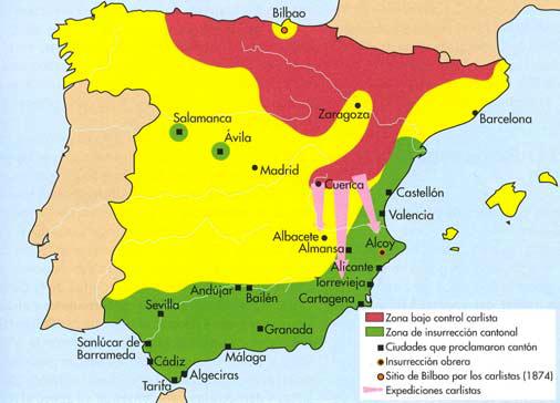 alcanzar posiciones en las provincias de Albacete y Cuenca, mientras mantenían bajo su control buena parte del País Vasco, Navarra, interior de Cataluña y Aragón.