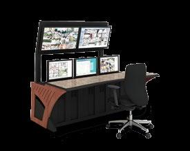 Articulado Una pared de monitores personalizada puede ser integrada para soportar monitores más grandes.