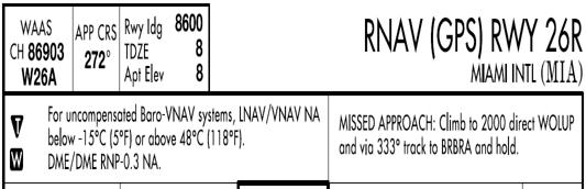 (LNAV) es RNP APCH (GNSS); y La navegación vertical (VNAV) es barométrica >> Sistema