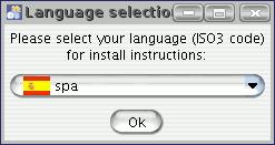 Puede acceder a los idiomas disponibles desplegando