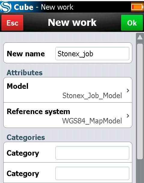 Stonex Cube Ahora haga click en para confirmar la configuración del Modelo de mapa, y de nuevo click en para confirmar la configuración del Modelo de trabajo. 3.