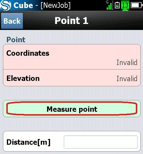 measure point 1. (Toque para medir el punto 1).