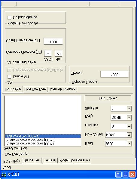 Con el software X-CTU se puede acceder a todas las características del módulo XBee; por ejemplo: establecer el tipo de módem y las funciones del módem (las cuales no se pueden configurar con comandos