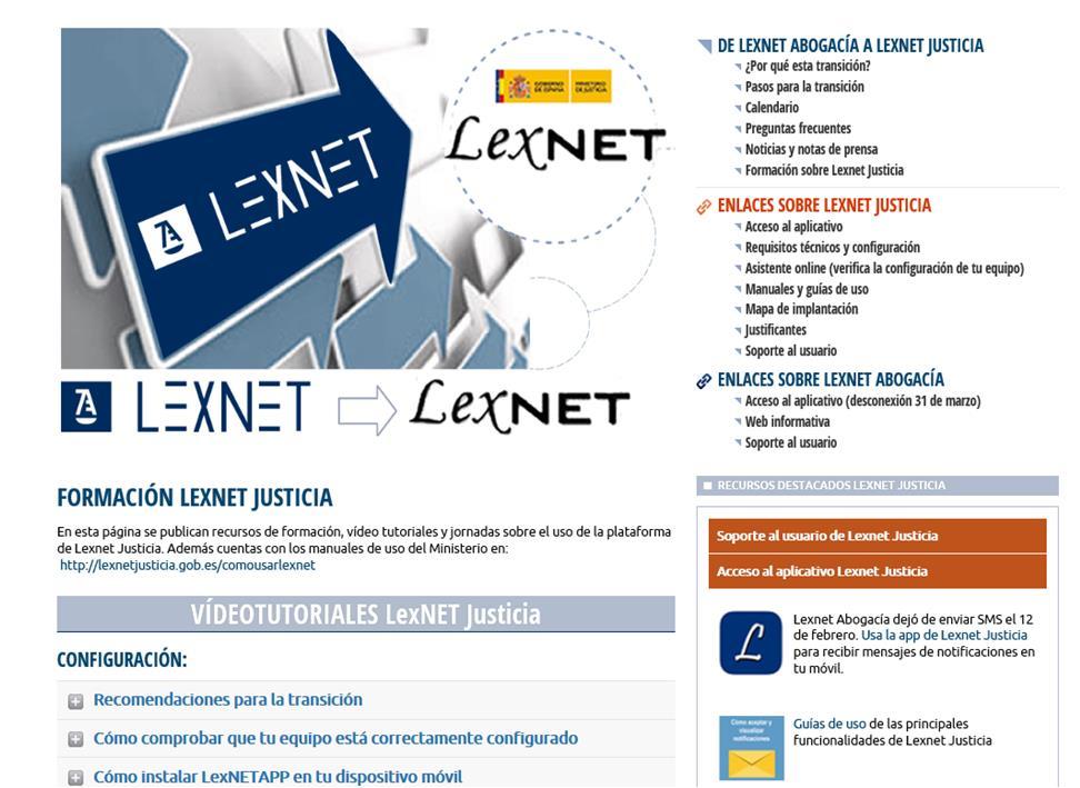TRANSICIÓN A LEXNET JUSTICIA 59 El día 31 de marzo, tal y como estaba previsto y aprobado por el Pleno, se discontinuó la plataforma Lexnet Abogacia.