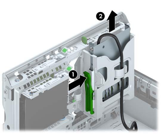 8. Desconecte los cables de la unidad de la parte trasera de la unidad, o si está extrayendo un lector de tarjeta multimedia, desconecte el cable USB de la placa del sistema según se indica en la