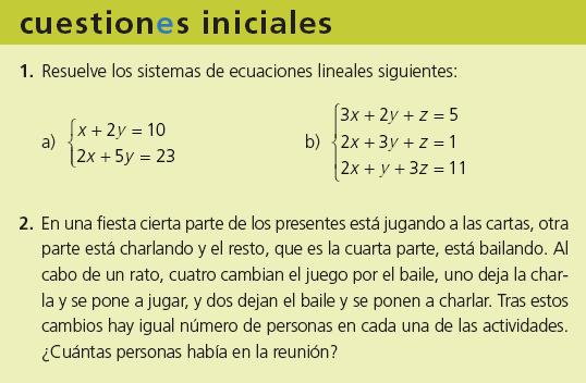 Unidad Sistemas de ecuaciones lineales PÁGINA SOLUCIONES. Las soluciones son: a) La solución es 4, b) La solución es 4,,.