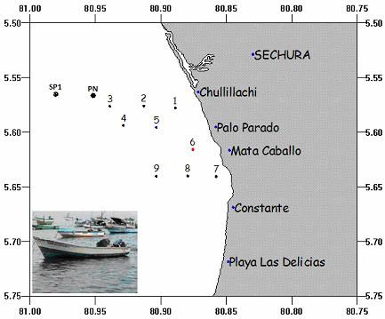 INSTITUTO DEL MAR DEL PERU SEDE REGIONAL DE PAITA INFORME Monitoreo oceanográfico entre y Matacaballo (Sechura), 12 de Febrero 2009 1.