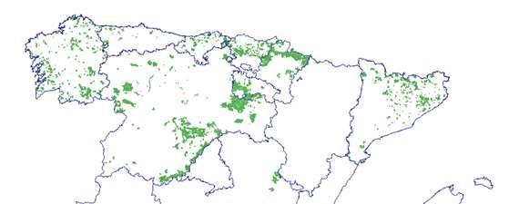 Distribución superficie certificada PEFC en España 1.534.331 Ha.