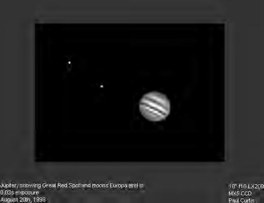 Júpiter visto desde la Tierra con un telescopio pequeño (diam. 10 ) Puede ser más brillante que cualquier estrella.