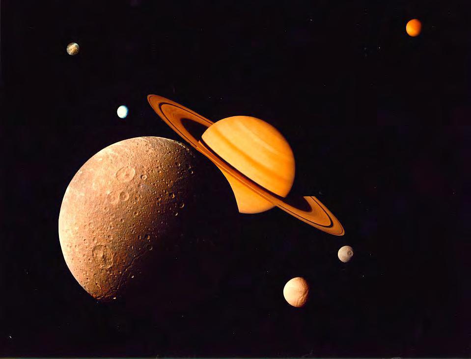Saturno y sus Satélites Tiene más de 60 satélites naturales