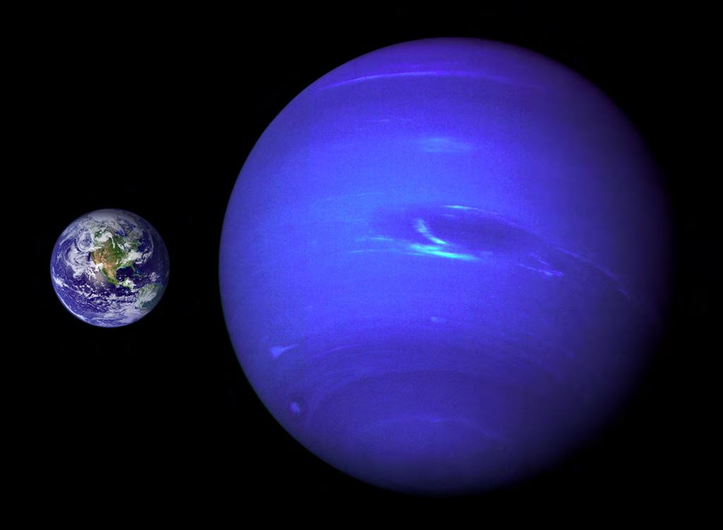 Neptuno Neptuno es el tercer planeta más masivo y tiene al menos 14 lunas, incluyendo la gran luna Tritón.