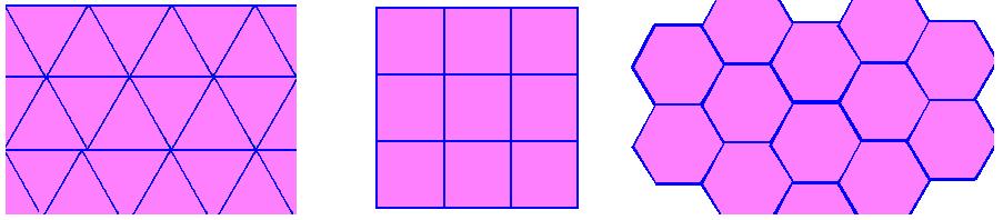 Generación de teselaciones periódicas: Grupos Cristalográficos Capítulo 1 Las teselaciones regulares de polígonos regulares son muy fáciles de clasificar sólo hay tres polígonos regulares capaces de