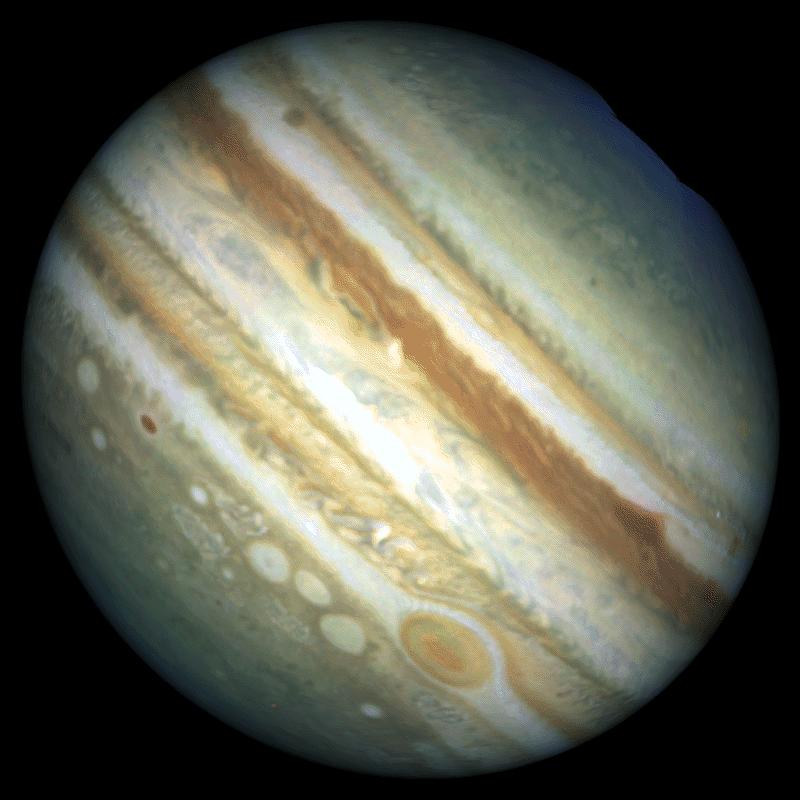 Jupiter Jupiter is the fifth planet from the Sun and by far the largest. Jupiter is more than twice as massive as all the other planets combined (the mass of Jupiter is 318 times that of Earth).