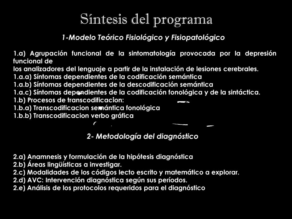 Síntesis del programa 7-Modelo Teórico Fisiológico y Fisiopatológico 1.