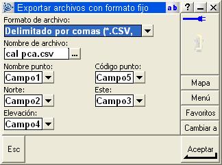 Exportar Datos CSV (listado separado por comas) Para exportar los datos levantados, en terreno y extraerlo directamente en formato SCV.