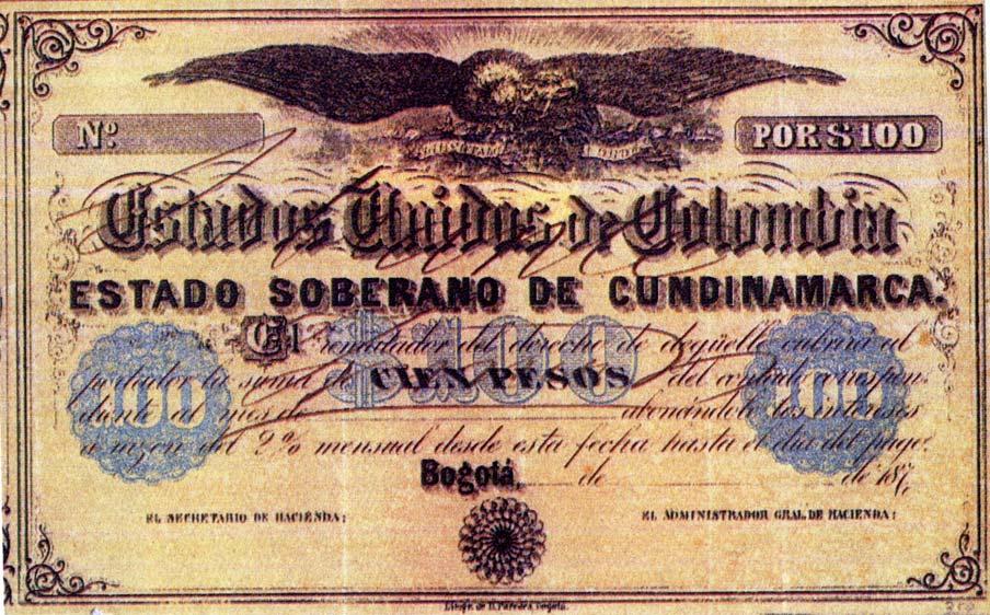 pesos, 1870  Cundinamarca,
