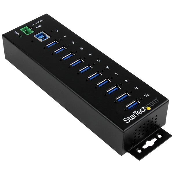 Concentrador Industrial USB 3.0 de 10 Puertos - Con protección de descargas Product ID: ST1030USBM Este concentrador con 10 puertos USB 3.