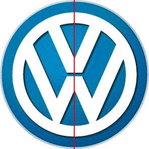 Volkswagen: 1 eix de simetria (vertical) b)