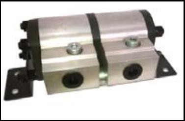 Válvula divisora accionamiento tipo engranajes Para sincronismo de cilindros o actuadores oleohidráulicos en circuitos que lo requieran. Ejemplo: prensas de 2 pistones o cilindros oleohidráulicos.