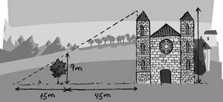 7.0 La arista de un cubo mide 8 metros. Halla la medida de la arista de otro cubo semejante a él si la razón de sus volúmenes es. 7 La razón de los volúmenes es k k 7. 7. Calcula la altura de la torre de la iglesia.