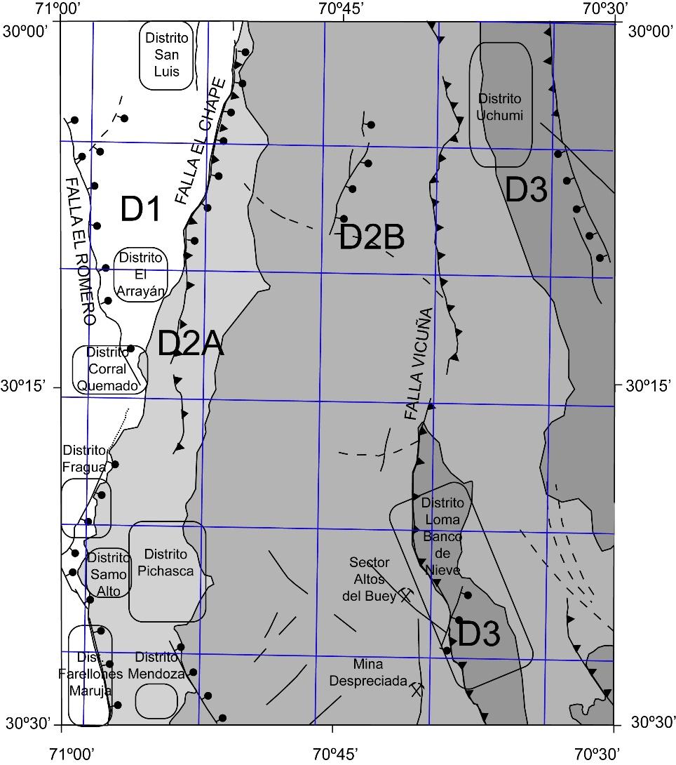 35 Figura 4.12. Contexto metalogénico distritos mineros (tomado de Jorquera et al., 2009).