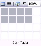 CREACIÓN DE TABLAS Se puede crear una tabla de tres formas equivalentes: Menú Tabla, icono de la barra estándar o dibujándola con el ratón, según el tipo de tabla será más útil un método u otro,