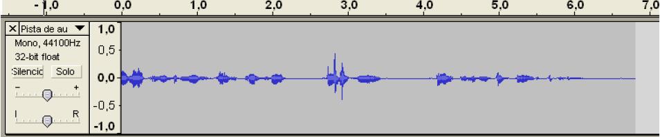 Ibercotec 2010 En nuestra pantalla tendremos una pista de audio similar a esta: La línea azul representa la onda del sonido captado.